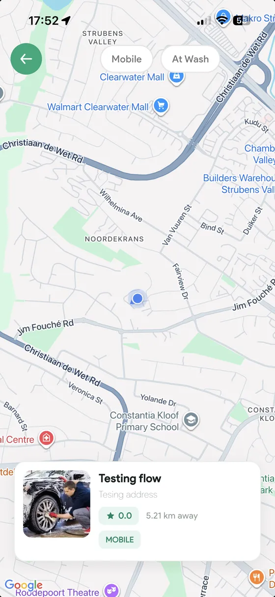 Tracking a wash agent on the map